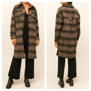 7 For All Mankind Plaid Brushed Coat Shacket